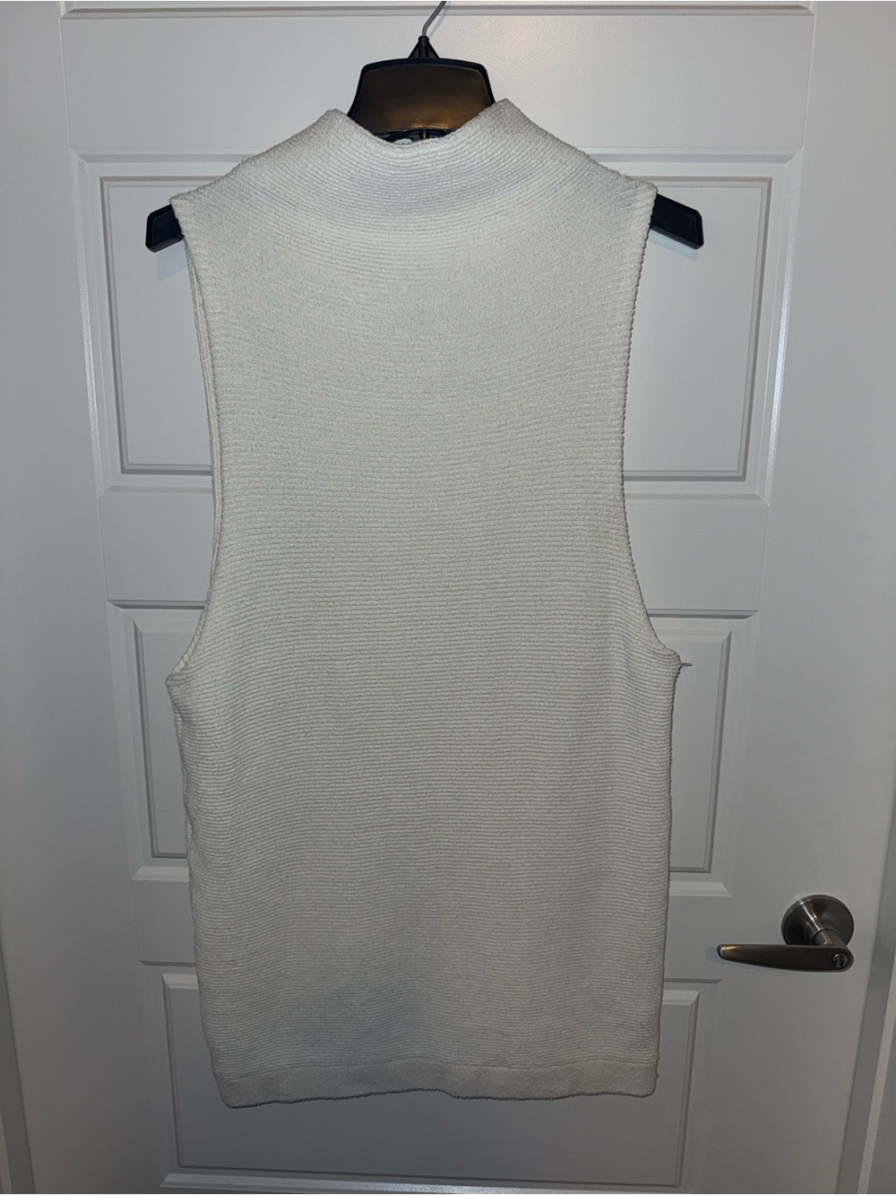 Free People Cream Sleeveless Mock Neck Knit Tank